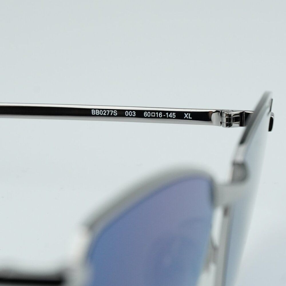NEW Balenciaga BB0277S 003 Ruthenium Blue Mirrored Geometric Unisex Sunglasses - Picture 13 of 14